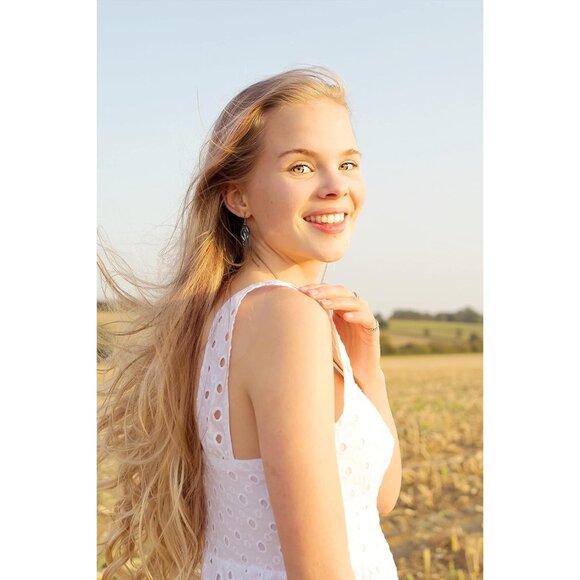 Women's 18K Gold Plated Earrings Wire Cute Classic Infinity With Jewelry Box - Picture 4 of 6